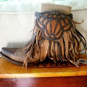 Corral fringe leather Ankle Boot size 7
